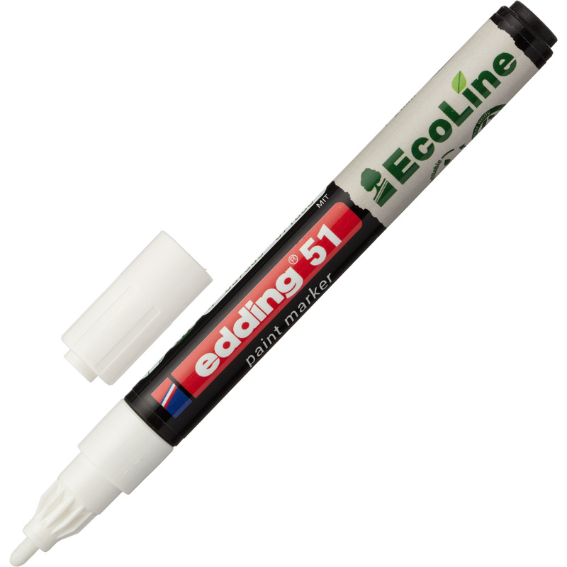 Изображение товара Промышленный лаковый маркер Edding на водной основе белый 1-2 мм