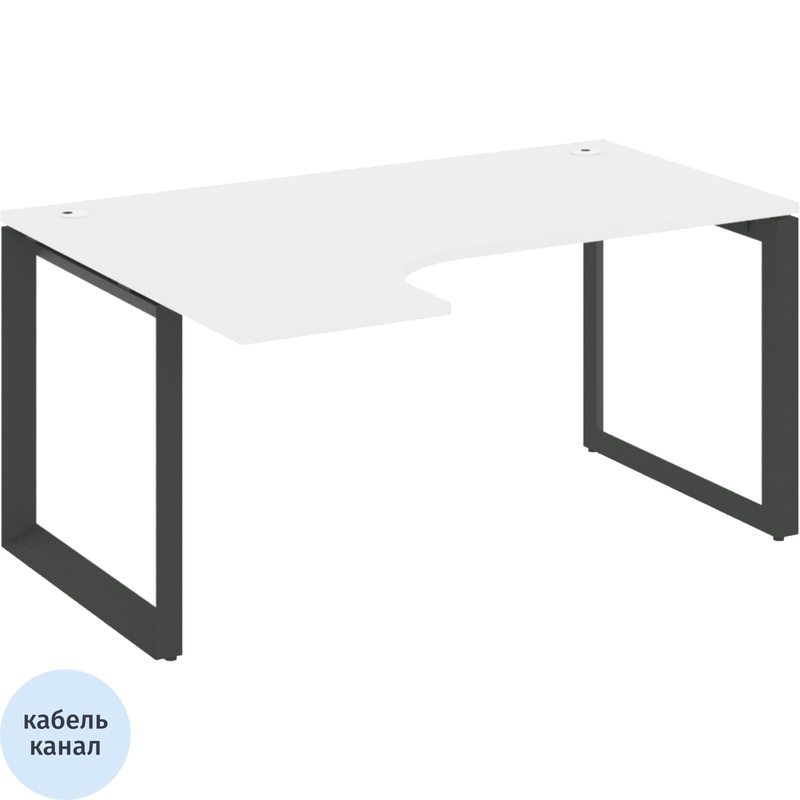 Изображение товара Стол эргономичный ONIX-О левый (белый бриллиант/антрацит, 1580х1180х750 мм)