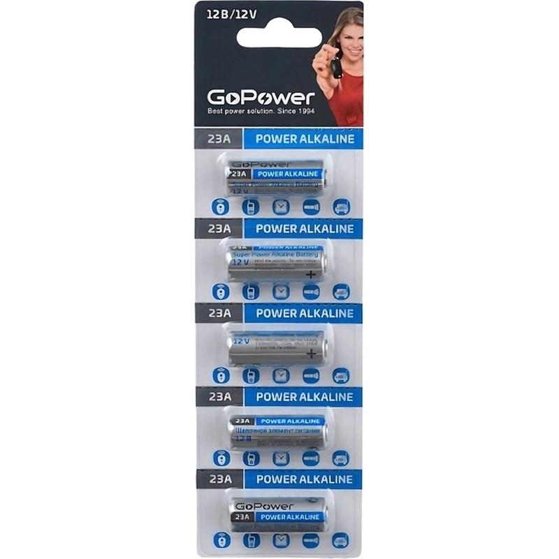 Изображение товара Батарейка LR23 GoPower (5 штук в упаковке)
