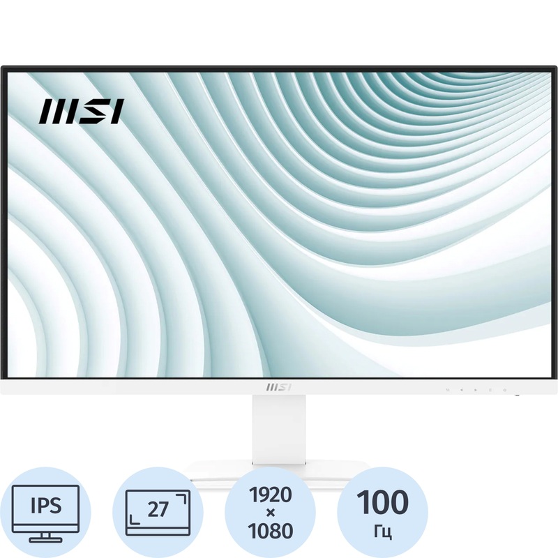 Изображение товара MSI Pro MP273AW — 27" IPS, 1080p, 100 Гц, белый