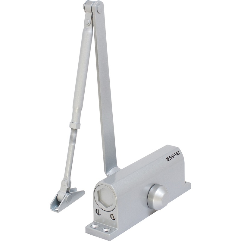 Изображение товара Доводчик дверной Булат 14924 до 140 кг, серебро