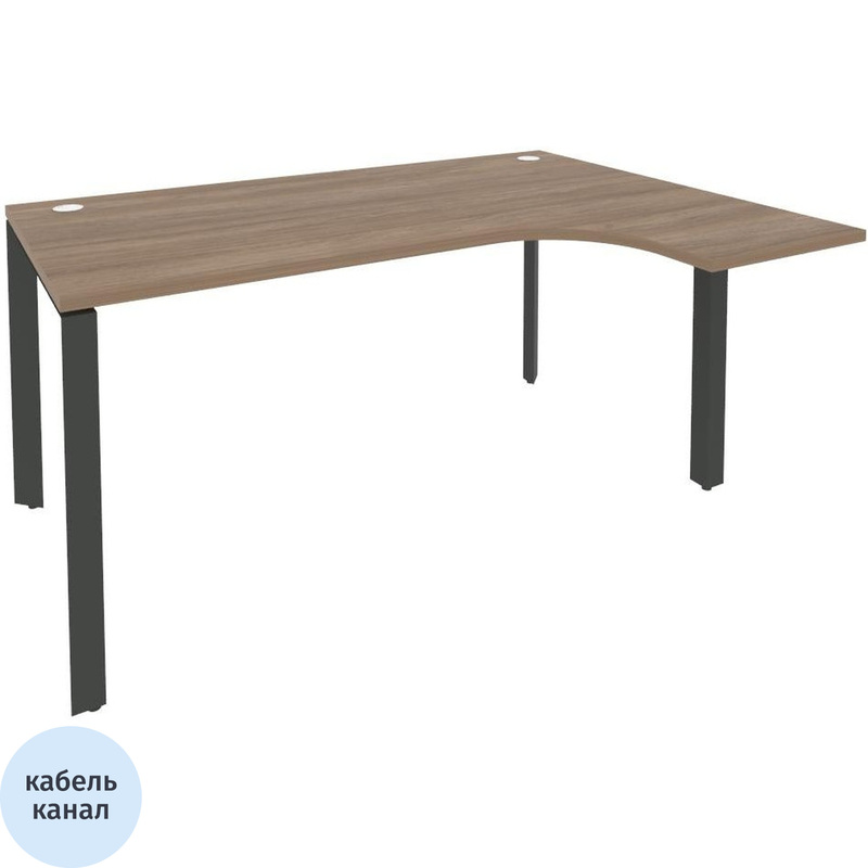 Изображение товара Эргономичный офисный стол ONIX-П O.MP-SA-4R правый 1580х1180х750 мм дуб аризона/антрацит