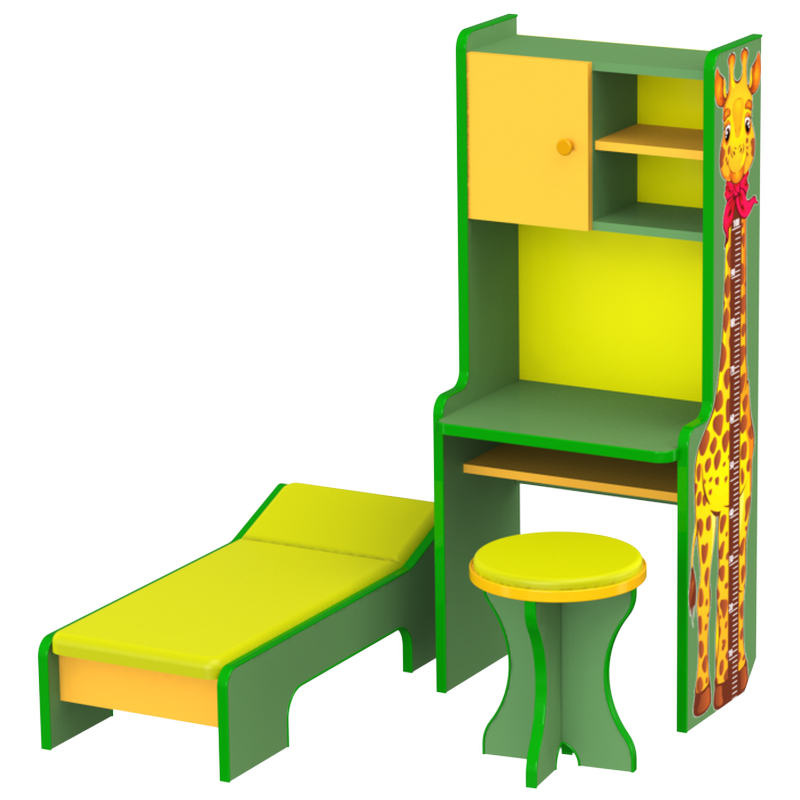 Изображение товара Комплект детской игровой мебели Больница (стойка с ростомером, кушетка, табурет)
