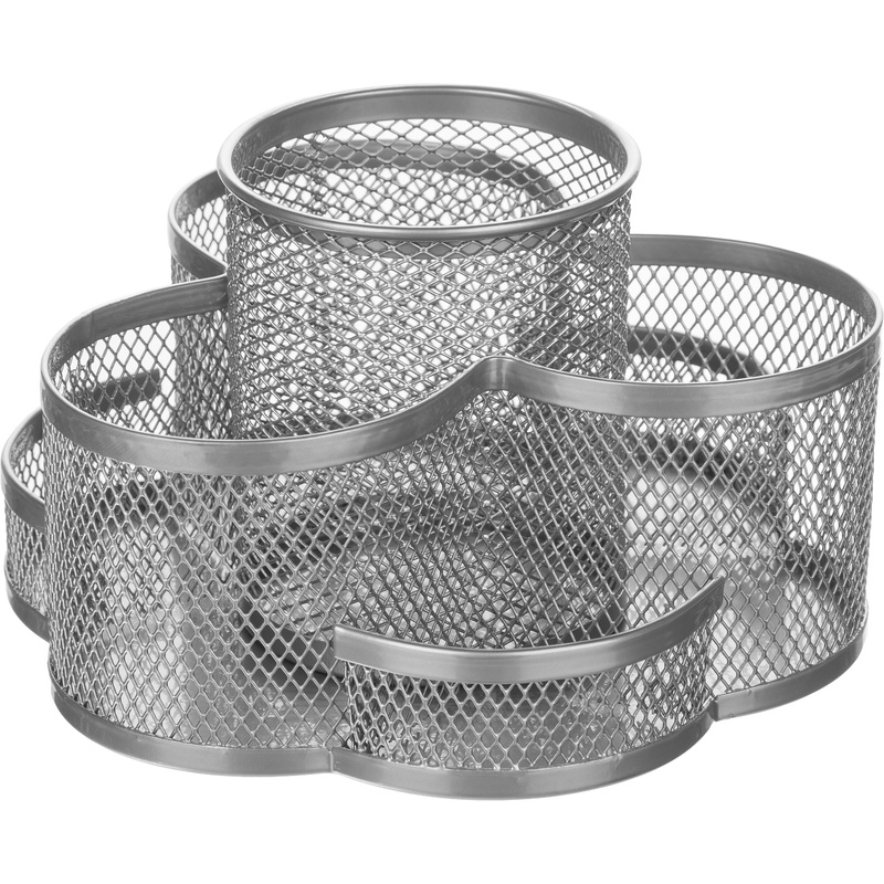 Изображение товара Подставка-органайзер для канцелярских принадлежностей Attache 7 отделений серебристая 11x16.5x17.5 см