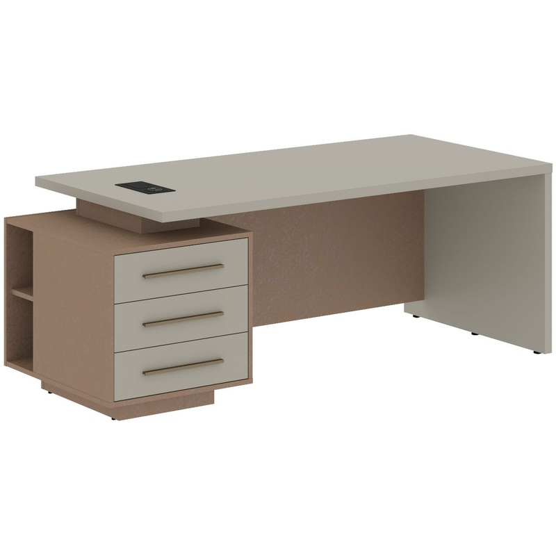 Изображение товара Стол руководителя Velion VCT 2090(L) с тумбой и встроенными USB и зарядкой