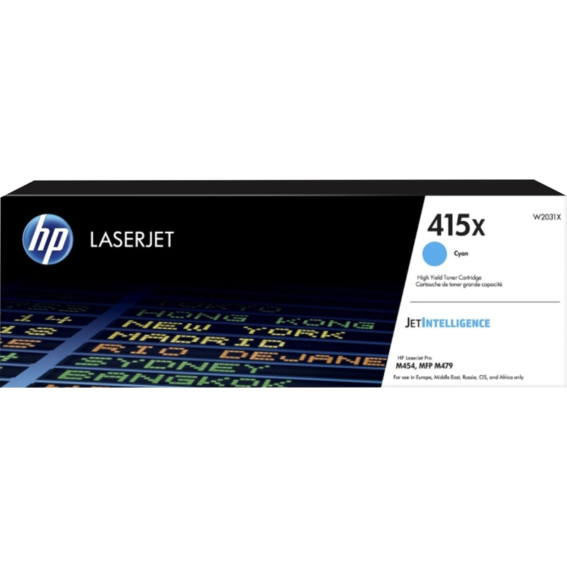 Изображение товара Лазерный картридж HP 415X W2031X голубой повышенной емкости оригинал