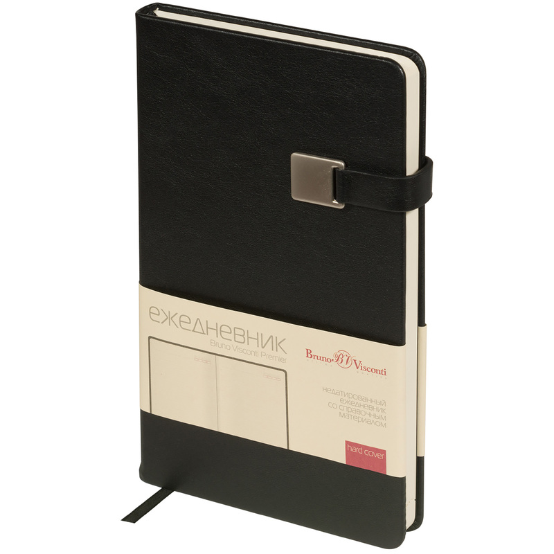 Изображение товара Ежедневник Bruno Visconti Premier из искусственной кожи А5 136 листов черный