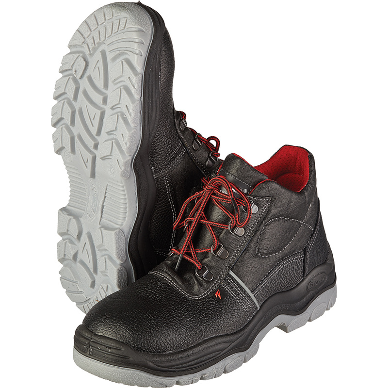 Изображение товара Рабочие ботинки Лидер ПУ-ТПУ из натуральной кожи с металлическим подноском черные 36