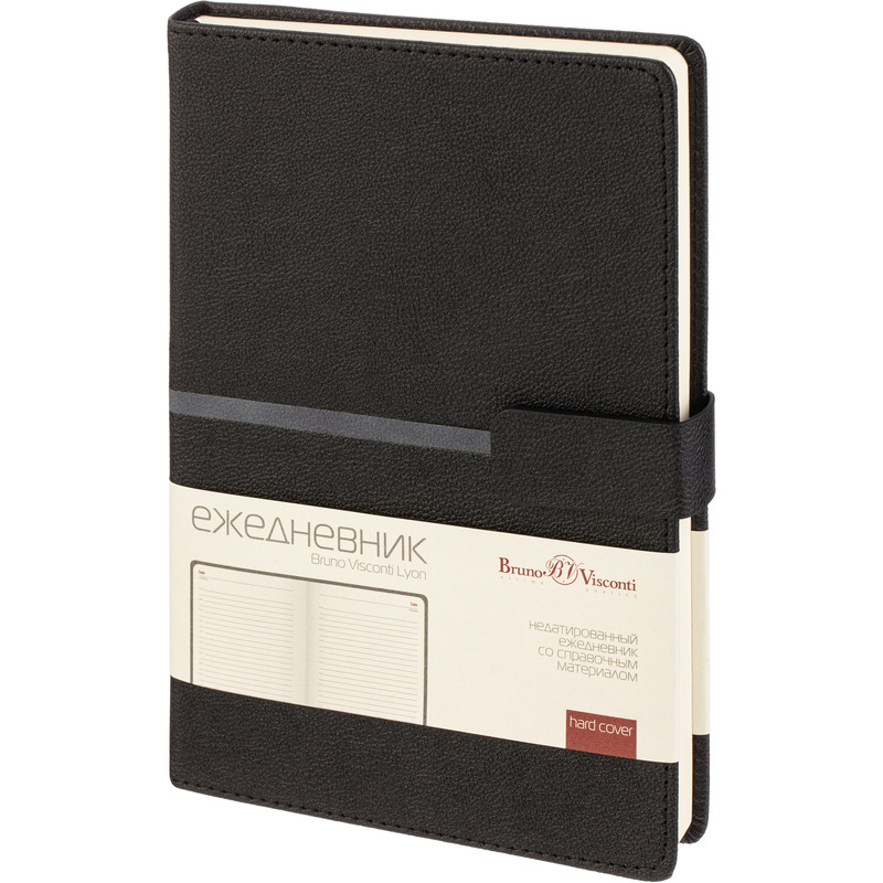 Изображение товара Недатированный ежедневник Bruno Visconti Lyon А5 искусственная кожа черный