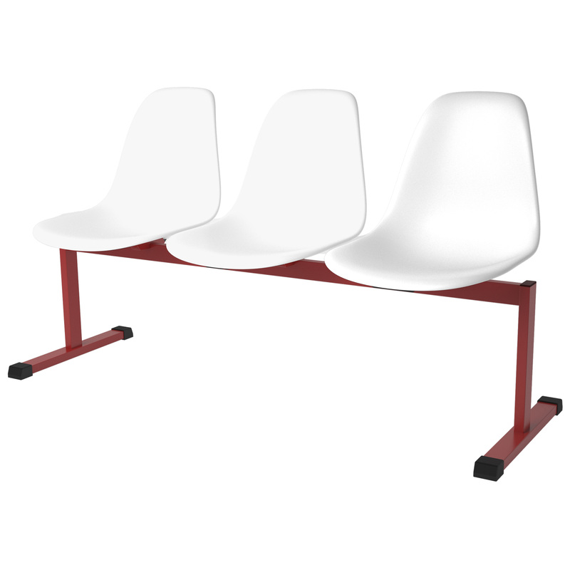 Изображение товара Многоместная секция Темп СМ111/2-03 белый/красный (3 места, металл)