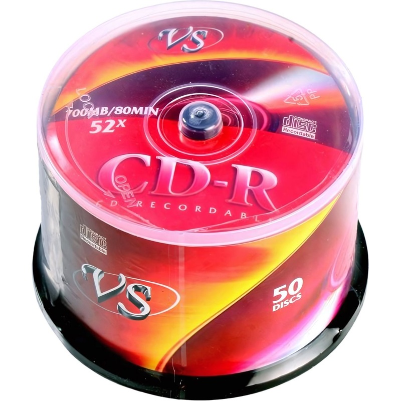 Изображение товара Диск CD-R VS 0.7 ГБ 52x Cake Box 50 штук - тайваньское качество
