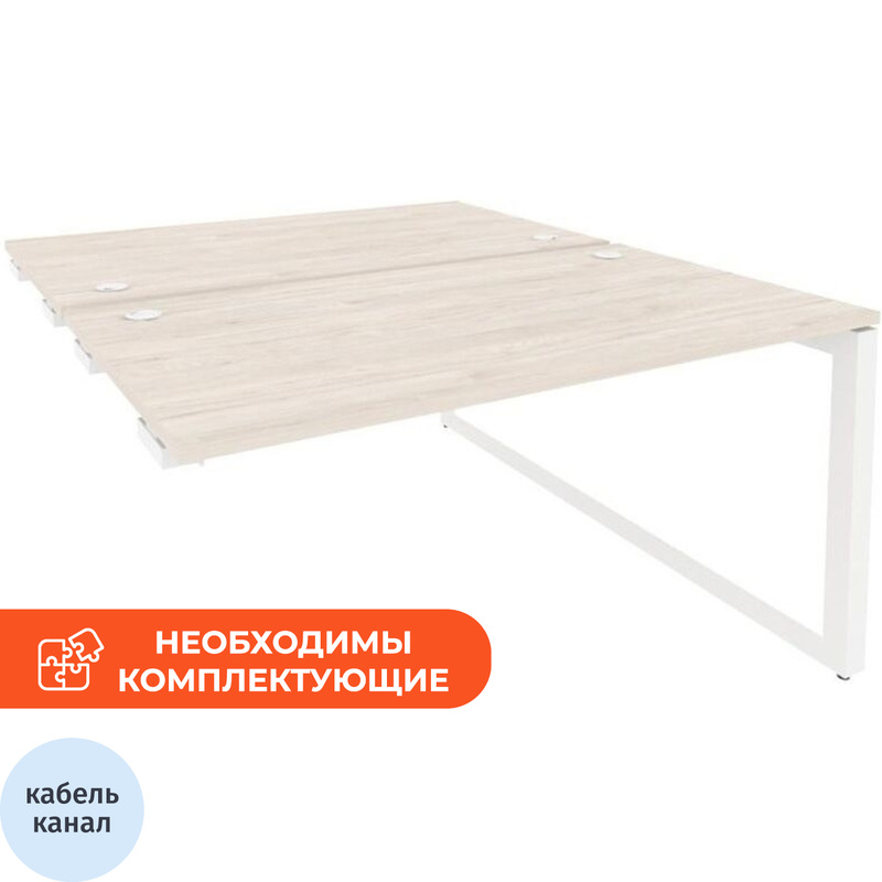 Изображение товара Рабочая станция на 2 рабочих места ONIX O.MO-D.SPR-3.8 денвер светлый и белый