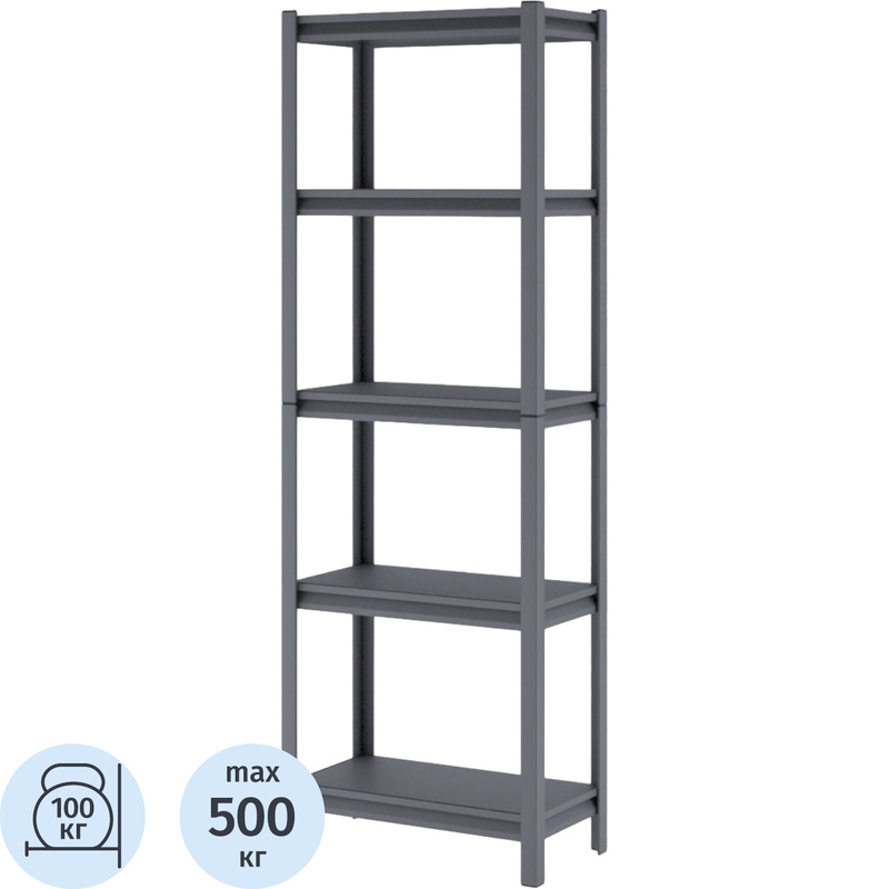 Изображение товара Уценка. Стеллаж металлический Everest Beamy Luxe (5 полок, 600х400х2000 мм)