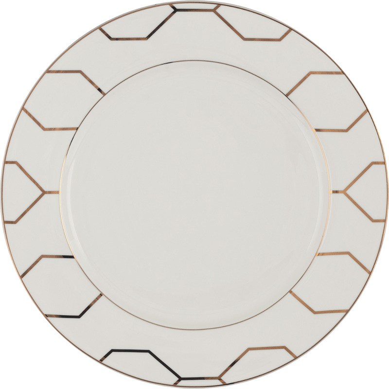 Изображение товара Тарелка обеденная Nadoba Mari Bella фарфор 27 см белый/золотой