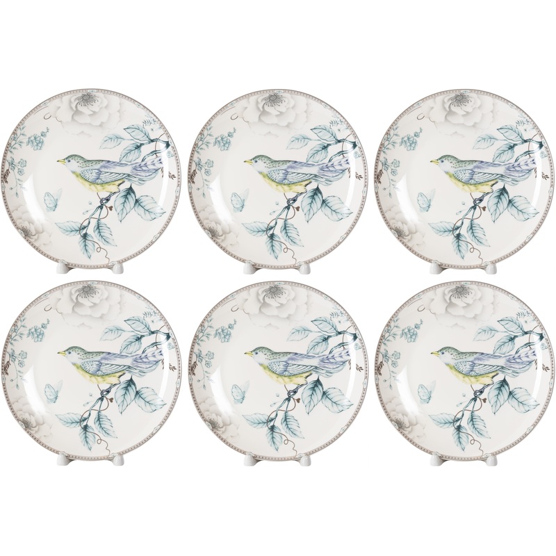 Изображение товара Набор тарелок на 6 персон из фарфора с золотистой отделкой 6 штук