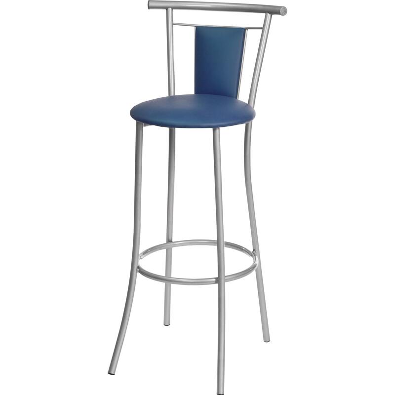 Изображение товара Стул барный синий (искусственная кожа, металл)