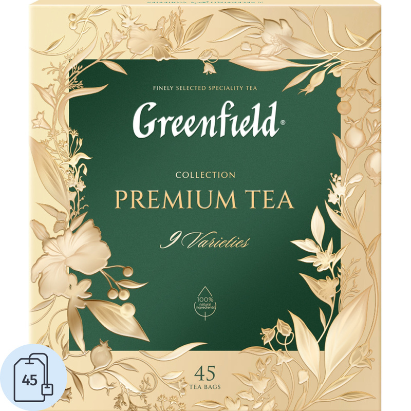 Изображение товара Ассорти Greenfield Премиальная коллекция с 9 сортами чая 45 пакетов