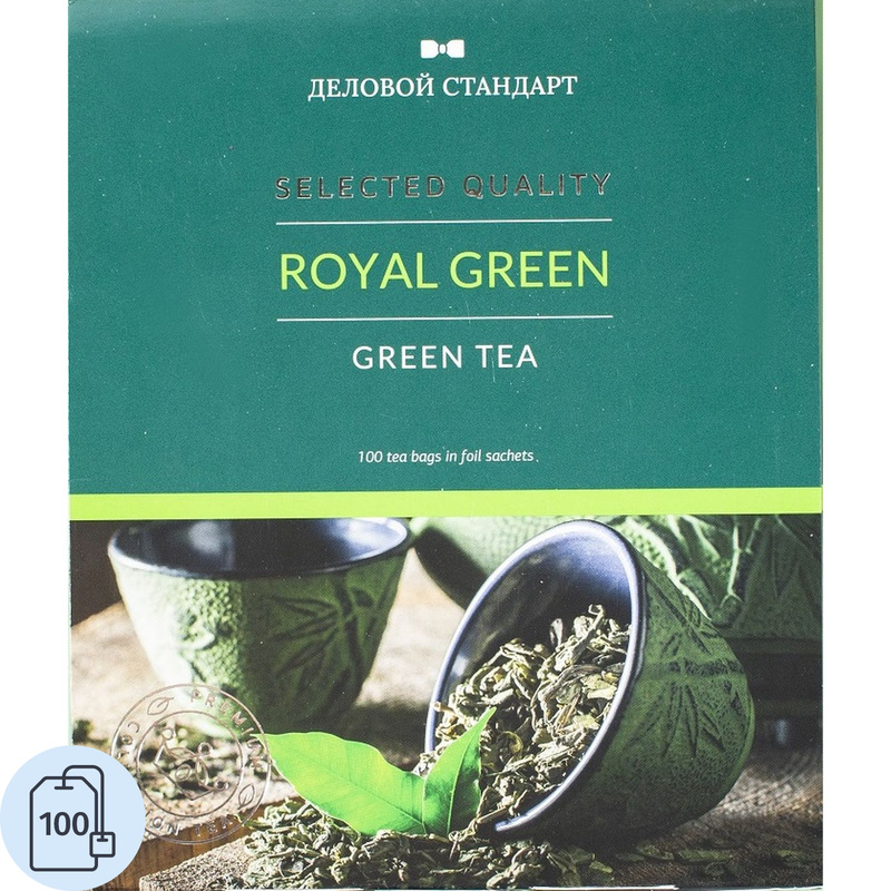 Изображение товара Чай зеленый Деловой стандарт Royal Green tea 100 пакетиков