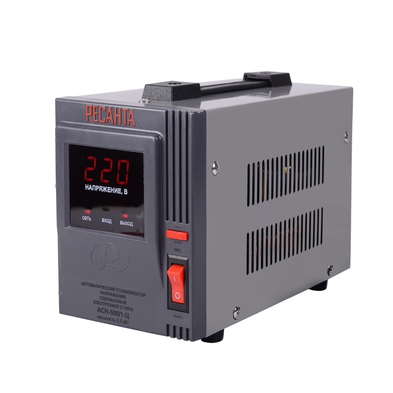 Изображение товара Стабилизатор напряжения Ресанта АСН-500 1-Ц для защиты техники до 0.5 кВт