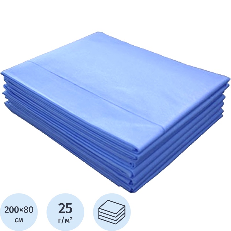 Изображение товара Одноразовая простыня Инмедиз голубая 200x80 см 10 шт в упаковке для медицины и салонов