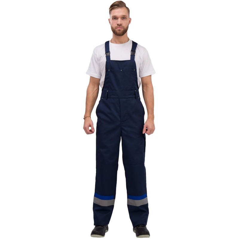 Изображение товара Полукомбинезон рабочий летний мужской л24-ПК с СОП синего цвета 56-58 Рост 182-188