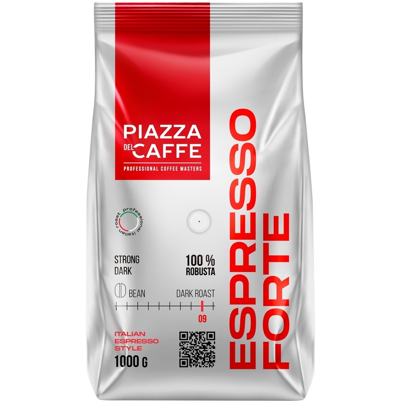 Изображение товара Кофе в зернах Piazza Del Caffe Espresso Forte 1 кг - темная обжарка для кофемашин и турок