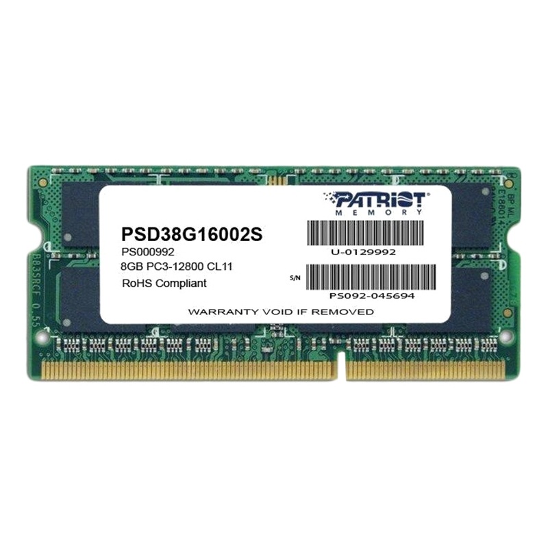 Изображение товара Оперативная память Patriot Memory SL 8 ГБ PSD38G16002S DDR3 для ноутбуков