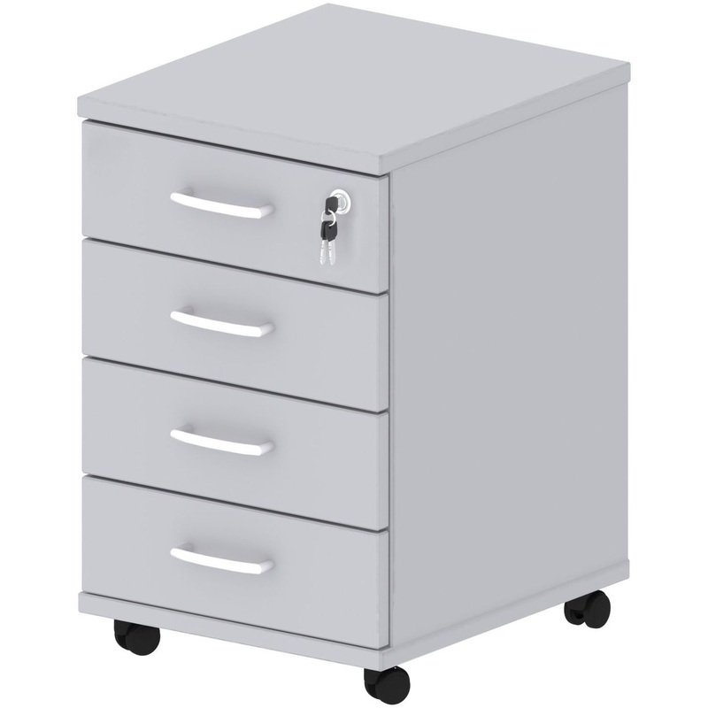 Изображение товара Тумба подкатная Комус Мебель Easy to lead Easy One с замком (серый, 404х454х609 мм, 4 ящика)