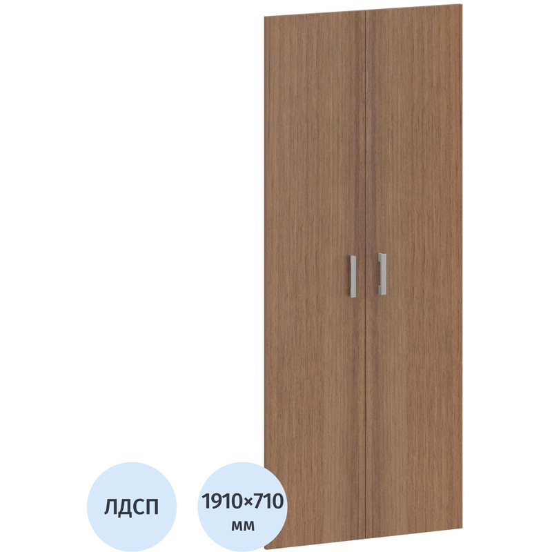 Изображение товара Двери высокие Арго ЛДСП (орех гварнери, 710х1910 мм, 2 штуки)
