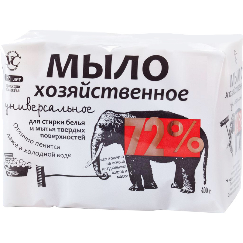 Изображение товара Мыло хозяйственное Универсальное 72% 100 г 4 штуки в упаковке