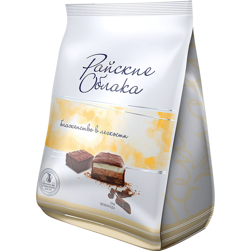 Изображение товара Конфеты Райские облака суфле три шоколада 200 г