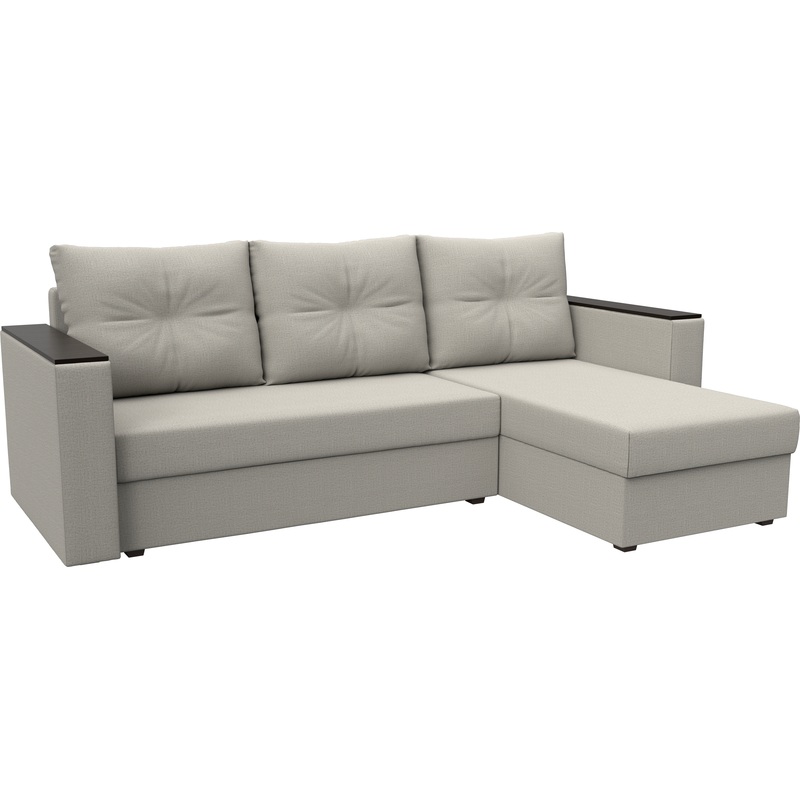 Изображение товара Диван-кровать угловой правый Комфорт Атланта бежевый ткань 2290 мм