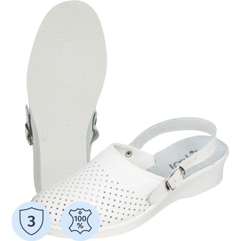 Изображение товара Женские сабо Almi Эмануэла из натуральной кожи белые размер 35 с ремешком