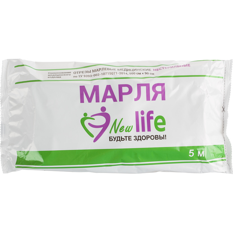 Изображение товара Отрез марлевый Навтекс Life 90 см x 1 м плотность 36 г/кв.м медицинский рулон