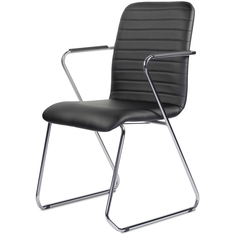 Изображение товара Уценка. Стул офисный Easy Chair Честер чёрный, кожзаменитель, металл, хромированный