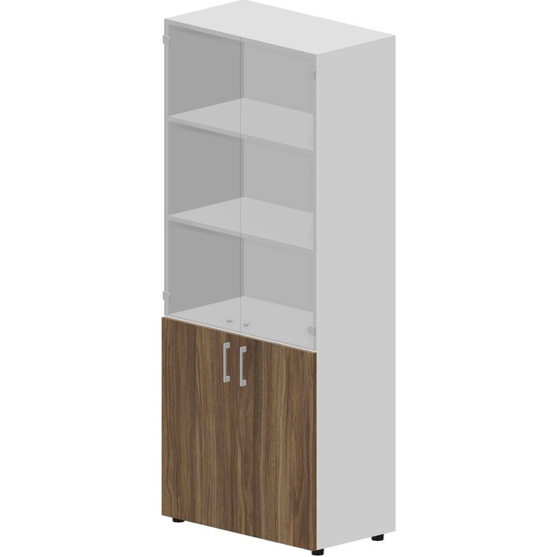 Изображение товара Шкаф для документов Mahia OMHS834TNBLWN с стеклом белый орех 800x440x1950 мм