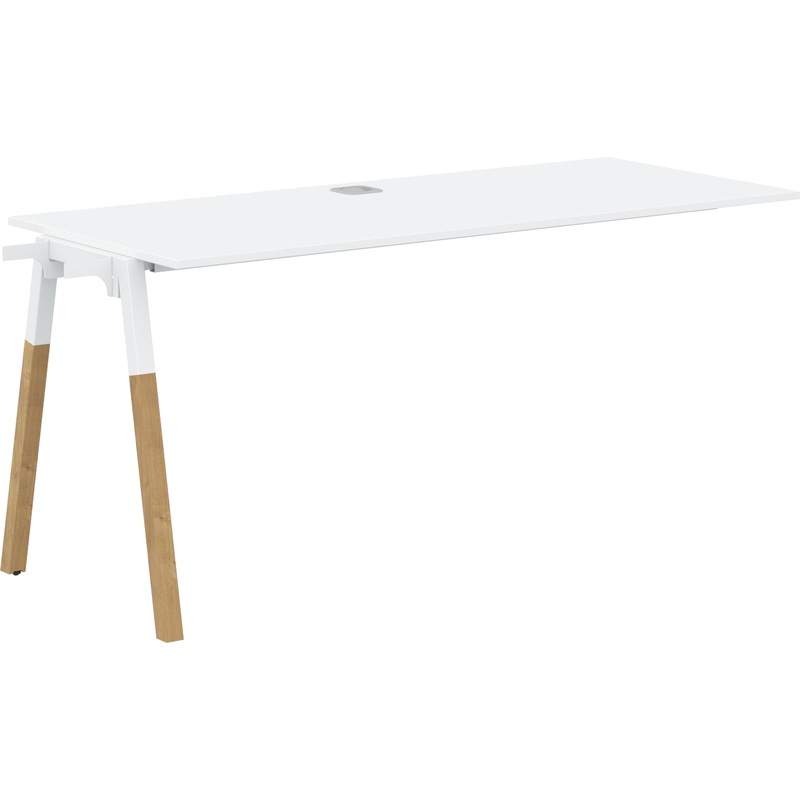 Изображение товара Стол приставной Forta FIST 1567 бук белый/белый премиум 1580х670х733 мм