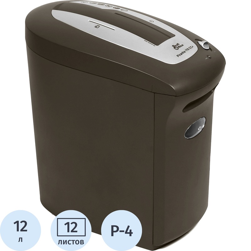 Изображение товара Шредер (уничтожитель документов) ProfiOffice Piranha 110 СС+ 4-й уровень секретности объем корзины 12 л