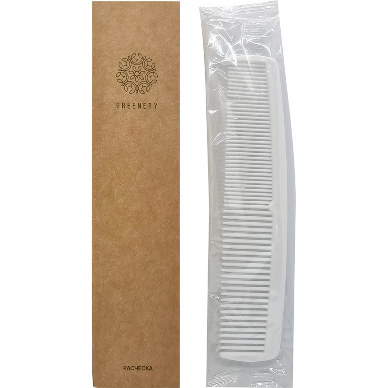 Изображение товара Пластиковая расческа Greenery 13.7 см для гостиниц и хостелов (250 шт в упаковке)