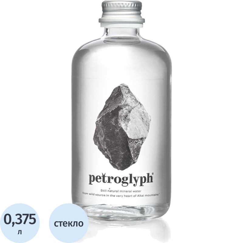 Изображение товара Вода минеральная Petroglyph негазированная 0.375 л в стеклянной бутылке