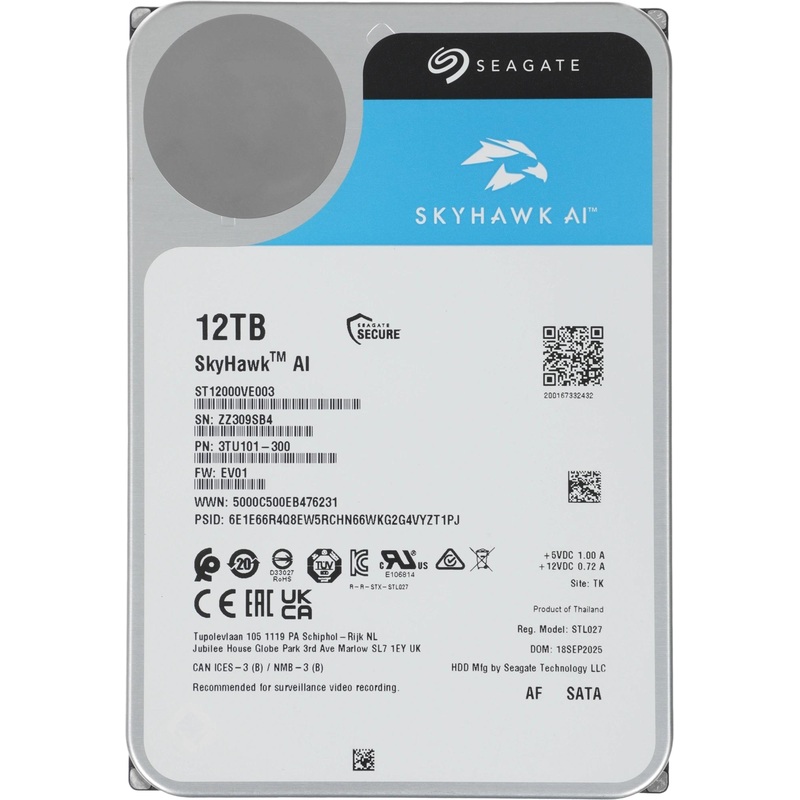 Изображение товара Жёсткий диск Seagate SkyHawk AI 12 ТБ (ST12000VE003) Изображение товара Жёсткий диск Seagate SkyHawk AI 12 ТБ (ST12000VE003)