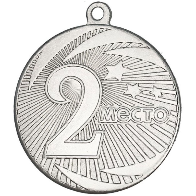 Изображение товара Медаль 2 место MZ 22-40/S 4x4 см отделка под серебро (365487)