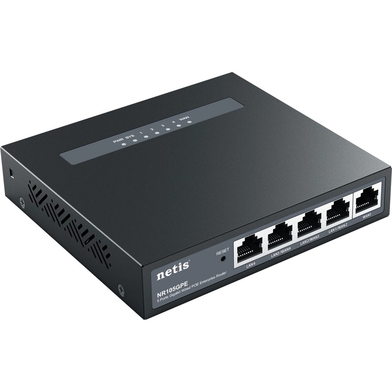 Изображение товара Маршрутизатор Netis NR105GPE с PoE и межсетевым экраном для проводных сетей
