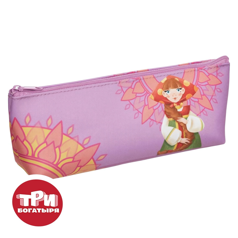 Изображение товара Пенал-косметичка Комус Три богатыря Любава розовая для девочек дошкольников