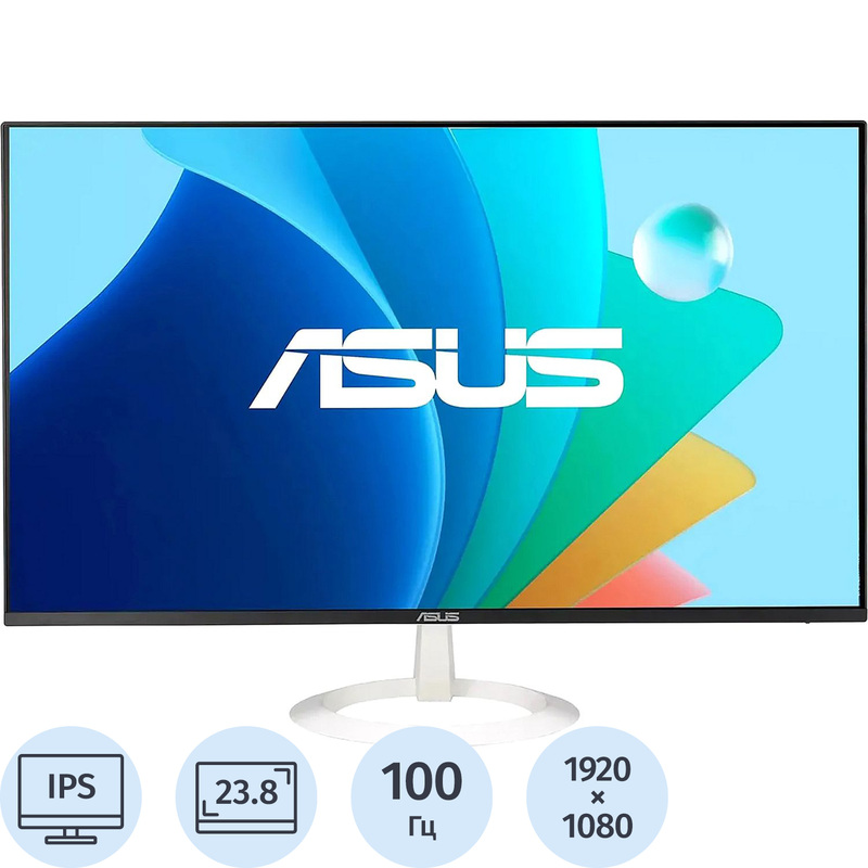Изображение товара Монитор 23.8 Asus VZ24EHF-W белый с HDMI и IPS-матрицей