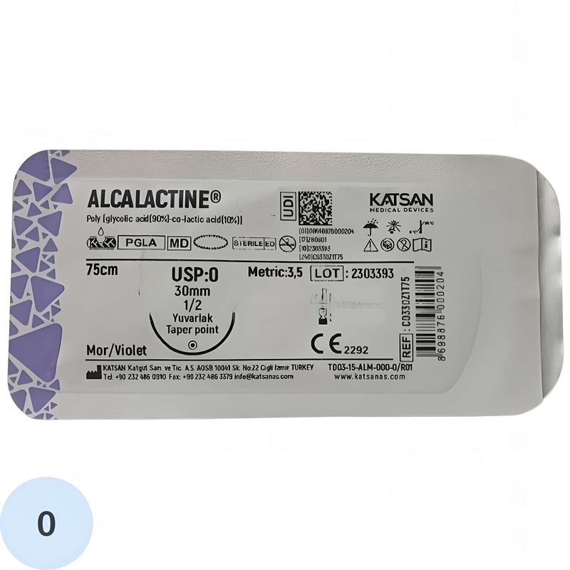 Изображение товара Шовный материал ALCALACTINE 0 CUTTING EDGE рассасывающаяся нить