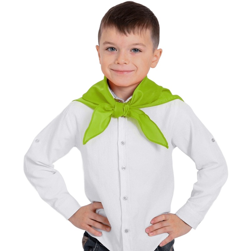 Изображение товара Галстук пионерский 100% п/э, универсальный, зелёный, 102x72 см