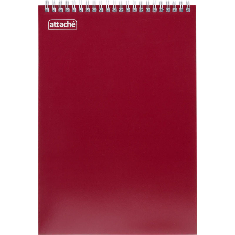 Изображение товара Блокнот Attache А4 60 листов бордовый в клетку спиральный