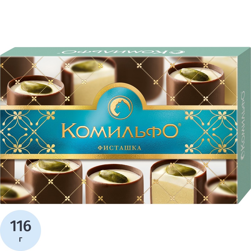 Изображение товара Конфеты шоколадные Комильфо с фисташкой 116 г