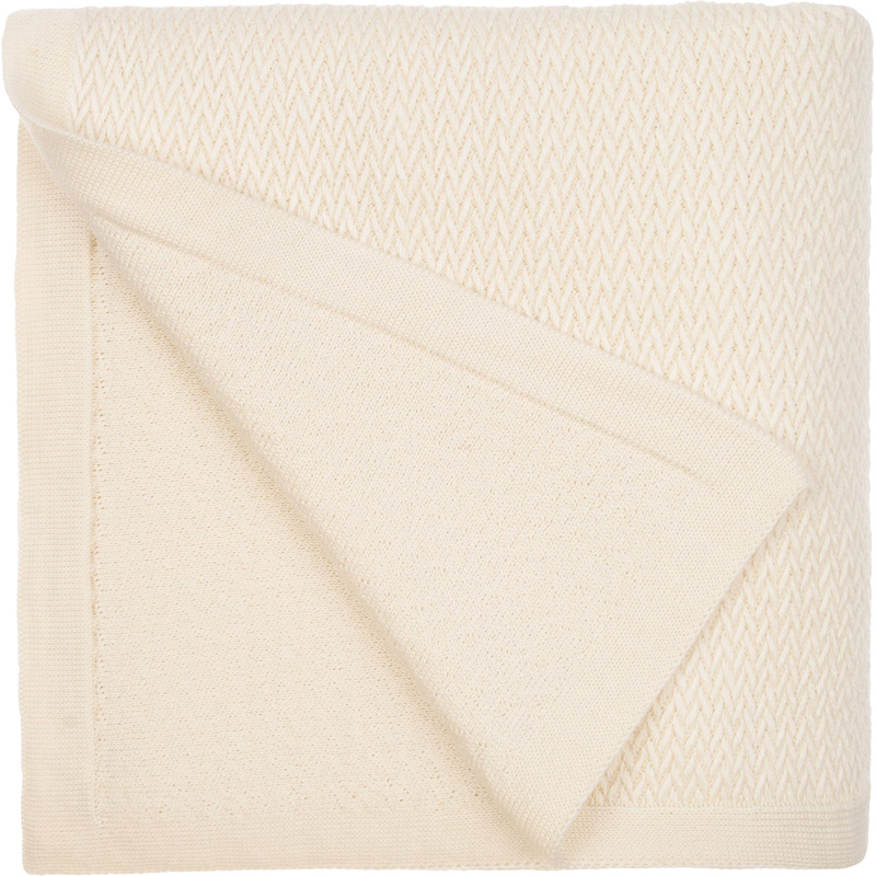 Изображение товара Плед Very Marque Ornato полушерсть 110x170 см молочно-белый для дома